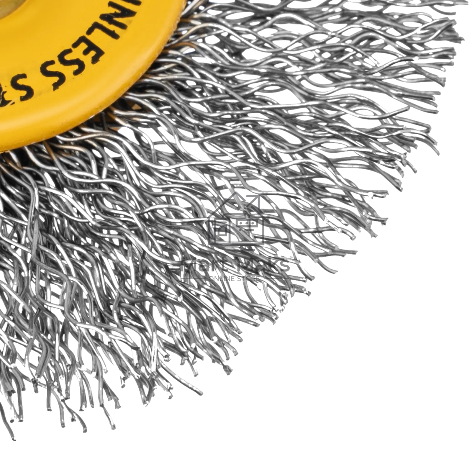 Щетка для дрели Denzel 60 мм, плоская, со шпилькой, нержавеющая витая проволока