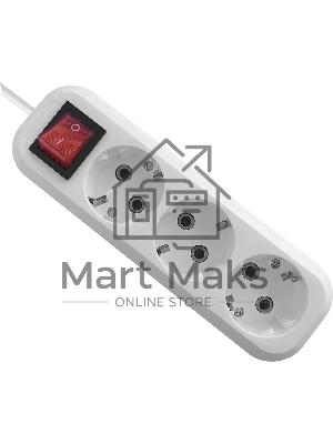 Удлинитель Defender L330 белый, 15 м, EURO, 3 розетки, 3500 Вт