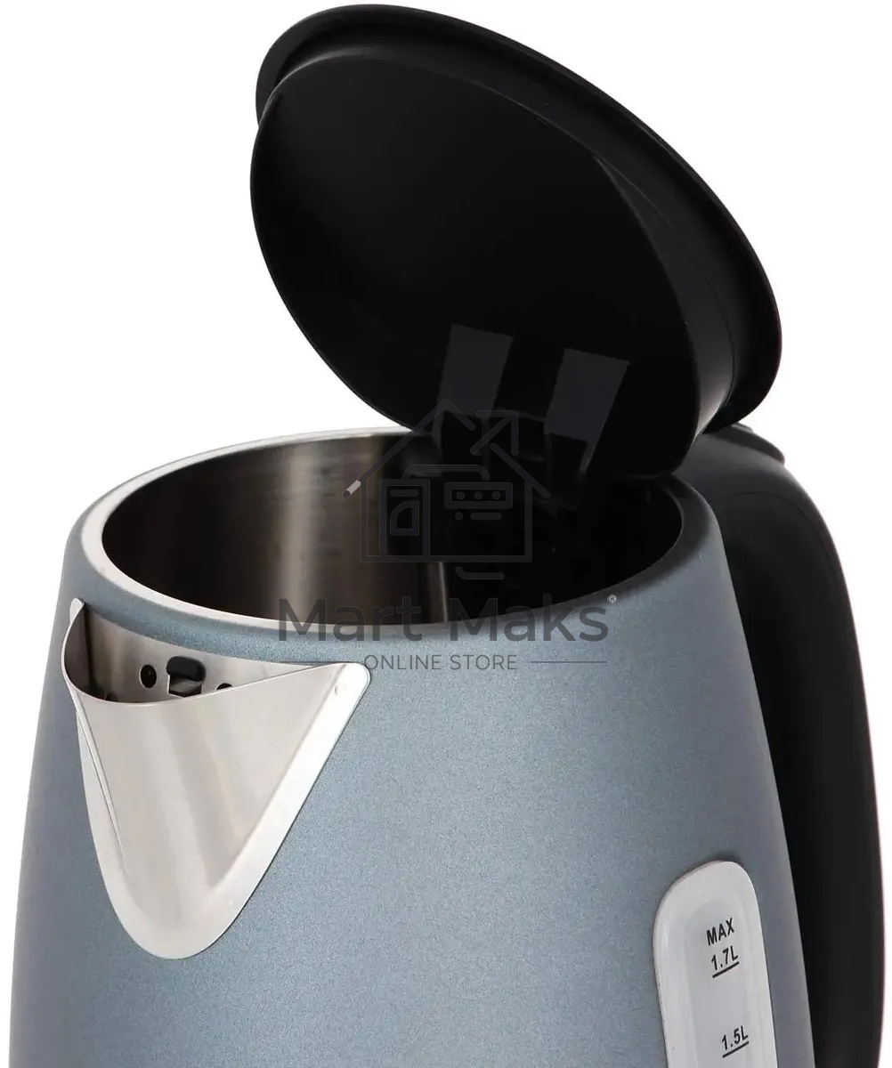 Чайник электрический Midea MK-8025 1.7л. 2200Вт серый корпус: стекло/металл/пластик