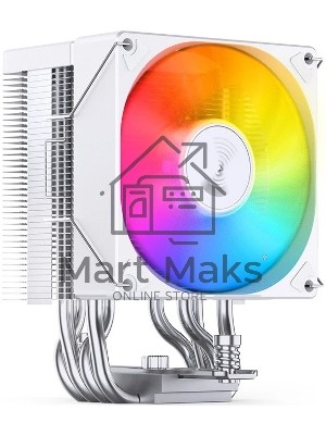 Кулер для процессора JONSBO CR-1400 EVO ARGB (180W, 4-pin PWM, 130мм, Al/Cu, 4x6мм, ARGB, 1x92мм, 38.2CFM, 33.8dBA, 2200RPM, S: 1700/1200/115X, AM4/AM5 белый)