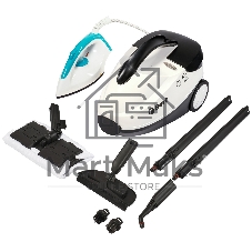Пароочиститель Bort BDR-2500-RR-Iron белый/черный, напольный, 2300 Вт, 45 г/мин, 1500 мл