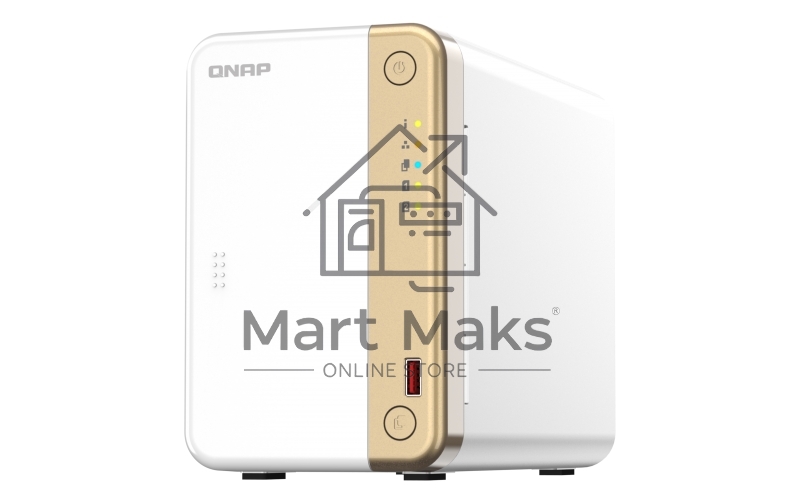 Сетевое хранилище channel QNAP TS-262-4G NAS 2 HDD trays, 2 x M.2 NVMe PCIe Gen 3 x1, 2-core Intel Celeron N4505 2.9 GHz, 4 GB RAM (4GB max), 1x2.5 Gigabit Ethernet, Slot PCIe Gen 3 x2, 2 USB 3.2 Gen 2 (10Gbps) Port, 2xUSB USB 2.0 port, 1xHDMI 2.0