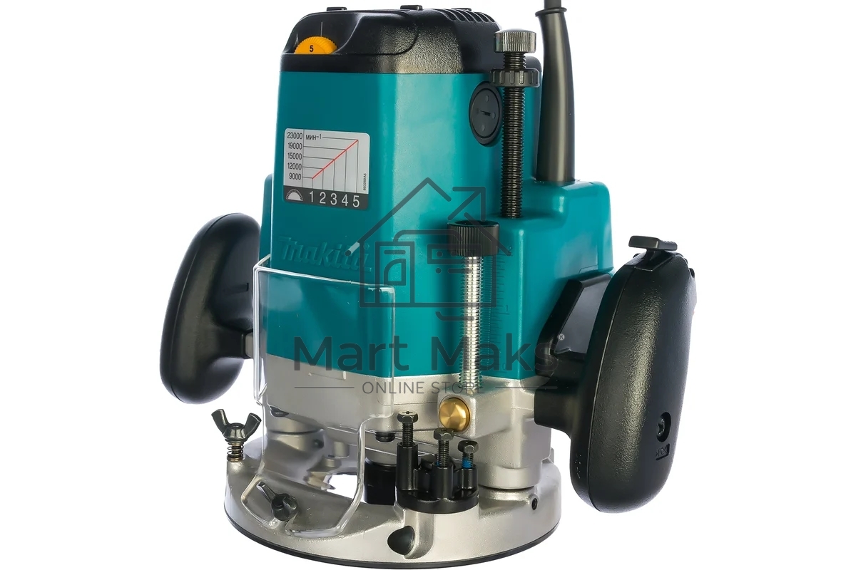 Фрезеры Makita 3612C Фрезер, 1850Вт,9000-23000об\м,ход-60мм,цанга-12мм,6кг,кор,пл пуск, эл тормоз, направл