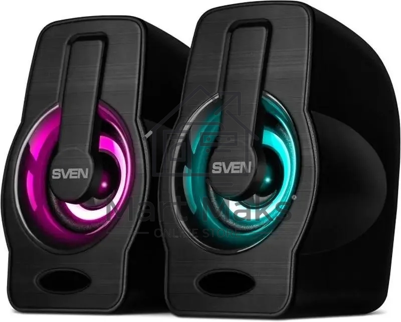 Колонки чёрные Sven 255 (2x3W, RGB подсветка, USB)
