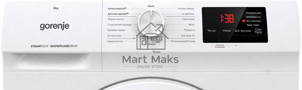 Стиральная машина Gorenje WHE60SFS белый загр. фронтальная макс.: 6 кг 1000об/мин класс: А+++