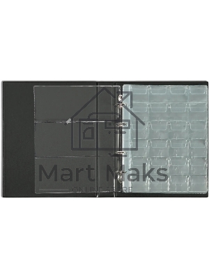 Папка на 4-х кольцах Silwerhof Кляссер верт. ПВХ 0.6мм, черный