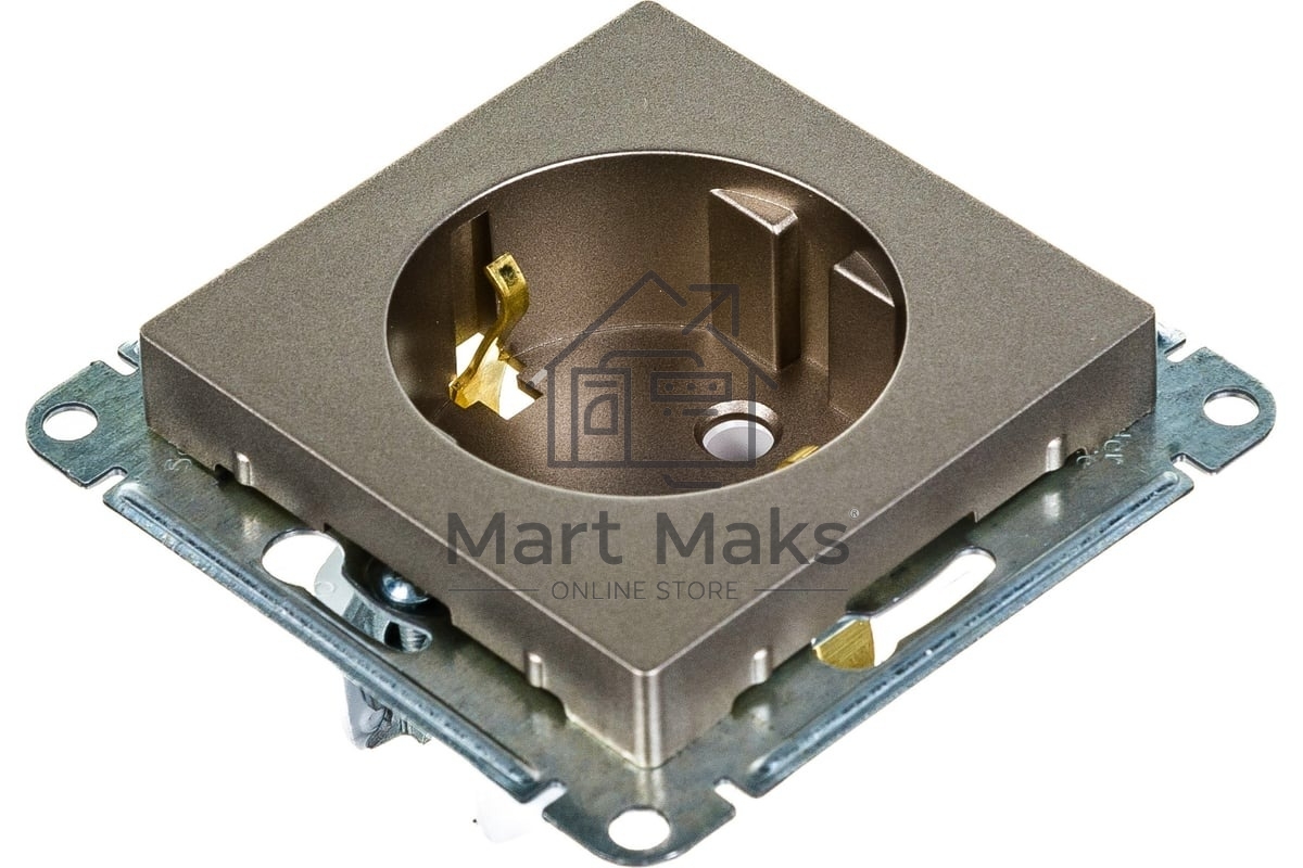 Механизм розетки 1-м СП AtlasDesign с заземл. 16А шампань SchE ATN000543