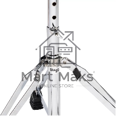Стул для барабанщика STAGG DT-32 CR высота 50-63 см, 5 ступеней, диаметр сиденья 320 мм, стальная ось с резьбой и фиксатором, максимальная статичная нагрузка 150 кг, вес 3,1 кг, покрытие черный винил, отделка хром