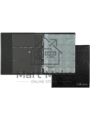 Папка на 4-х кольцах Silwerhof Кляссер верт. ПВХ 0.6мм, черный