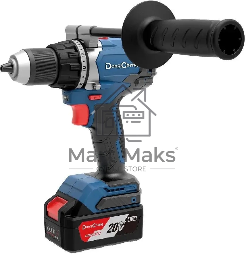 Дрель-шуруповерт DongCheng DCJZ06-13, 20 В, 5 Ач, 120 Нм, бесщеточный