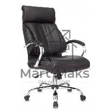 Кресло руководителя Бюрократ T-9904NSL Leather Venge Black черный, искусственная кожа, крестовина металл хром