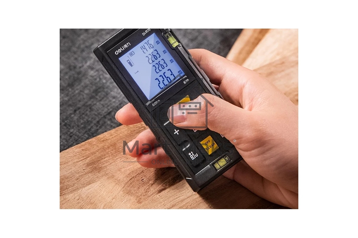 Лазерный дальномер Deli DL4170 (Диапазон измерения 0,05~80м, точность измерения: ±3мм)