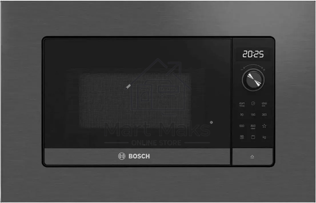 Микроволновая печь встраиваемая Bosch BEL623MD3 серый/черный, 20 л, 800 Вт, переключатели - поворотный механизм/сенсор