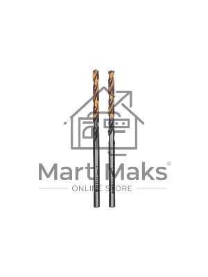 Сверло спиральное по металлу Denzel 3 x 61мм, Р6М5, Golden Tip, многогранная заточка, 2 шт.