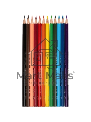 Карандаши цветные Deli EC00200 Color Emotion, трехгранный профиль, липа, 12 цветов, коробка с европодвесом (12шт)