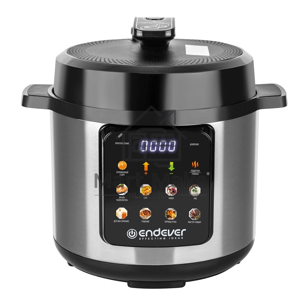 Мультиварка-скороварка Endever Vita-133 черный/стальной, 6.0 л, 1200 Вт, сенсор, 12 программ