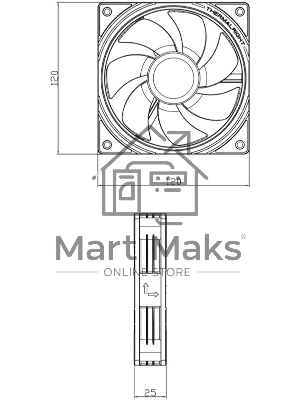 Кулер для корпуса Thermalright TL-S12RW Reverse (120x120x25mm, 4-pin PWM, ARGB, 47.6CFM, 23.2dBA, 1500RPM, White)