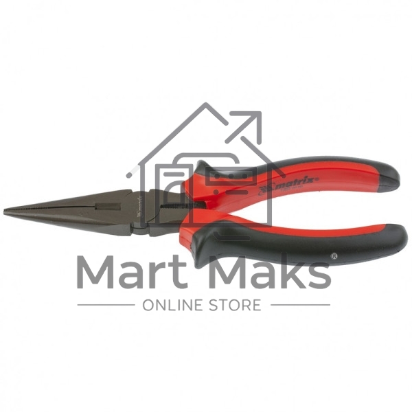 Длинногубцы Matrix 17160 черный Nickel, 180 мм, прямые, двухкомпонентные рукоятки