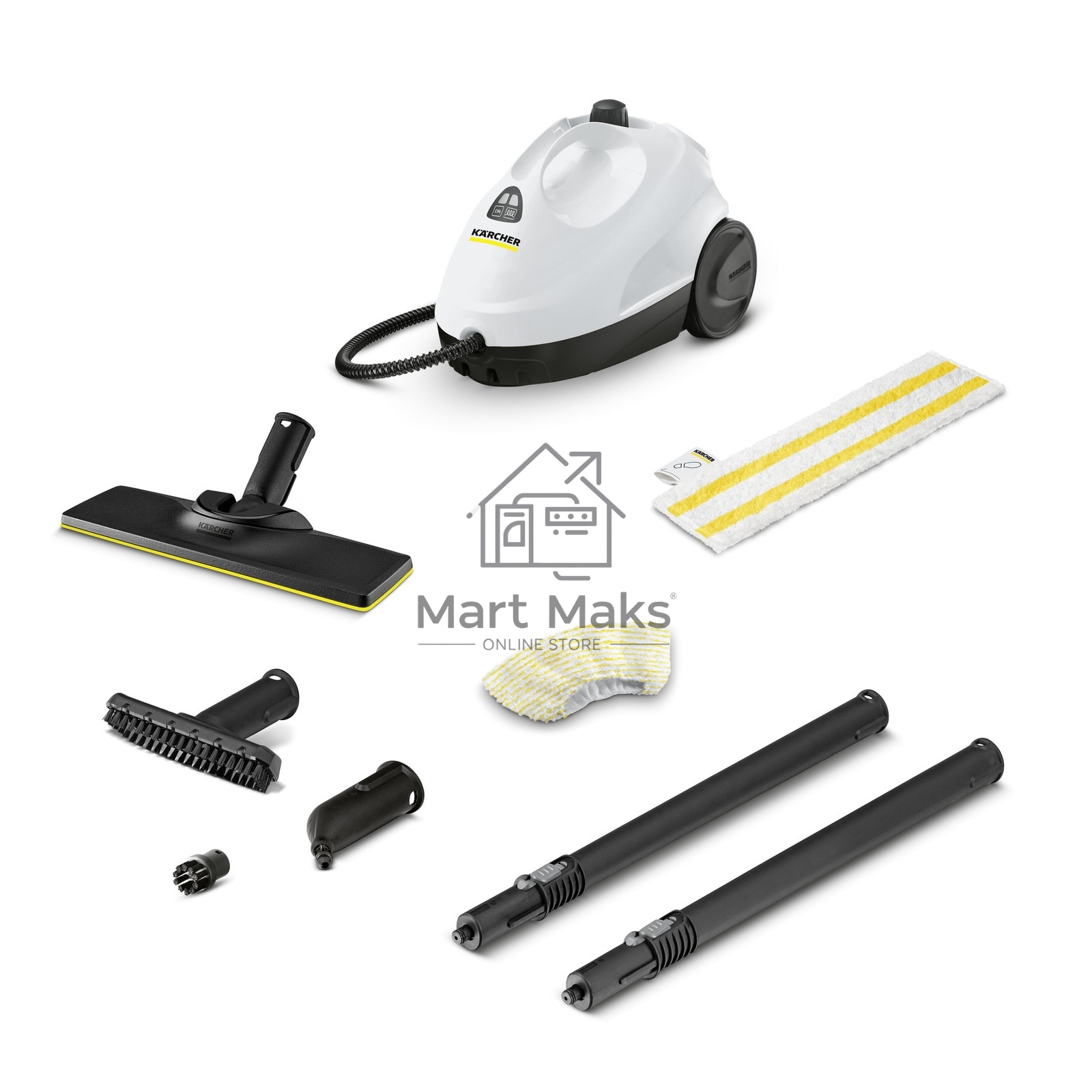 Пароочиститель Karcher EasyFix SC 2 белый, напольный, 1500 Вт, 40 г/мин, 1000 мл