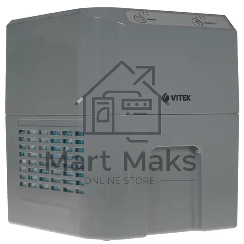 Увлажнитель Vitek VT-8556 (MC) серый 1. Мощность 25 Вт 2. Емкость резервуара для воды 1,5 л 3. Функция мойки воздуха