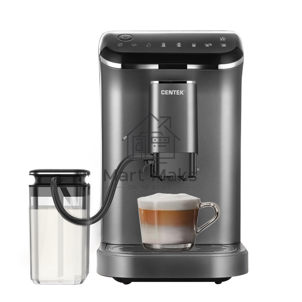 Кофемашина автоматическая Centek CT-1190 серый/черный, исп. кофе - зерна, 1.5 л, 1550 Вт, 20 Бар.