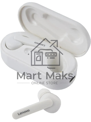 Гарнитура LENOVO HT28, Bluetooth, вкладыши, белый