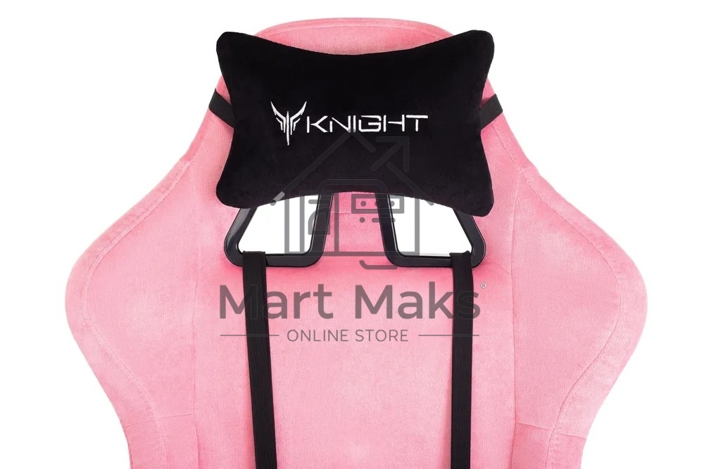 Кресло игровое Knight Terminator розовый Velvet 36, крестов. металл