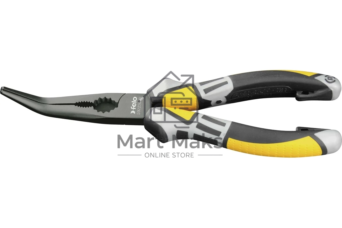 Длинногубцы FELO 59222040 угловые с резцом 205мм
