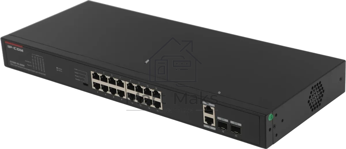 Коммутатор IP-COM G1120P-16-250W, 16×1 Гбит/с PoE + 2×1 Гбит/с + 2×1 Гбит/с SFP, неуправляемый