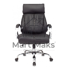 Кресло руководителя Бюрократ T-9904NSL Leather Venge Black черный, искусственная кожа, крестовина металл хром