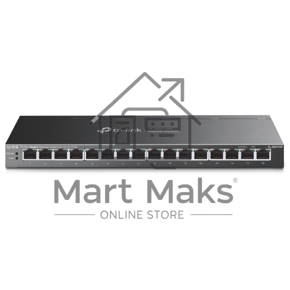 Коммутатор настольный TP-Link TL-SG116P с 16 гигабитными портами PoE+