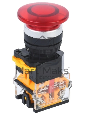 Кнопка IEK D8-11M Грибок d=22мм 1з+1р красная