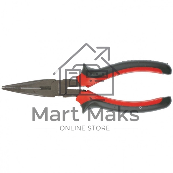 Длинногубцы Matrix 17160 черный Nickel, 180 мм, прямые, двухкомпонентные рукоятки