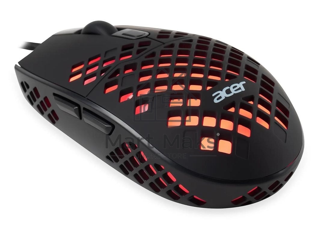 Мышь проводная Acer OMW134 черный, 3200 dpi, USB, кнопки - 6