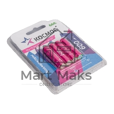 Аккумулятор AAA/R03 NI-MN 600мА.ч BP-4 (блист.4шт) КОСМОС KOCR03NIMH600mAh4BL