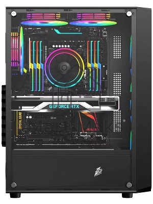 Компьютерный корпус 1STPLAYER FD3 Black / ATX / 4x120мм LED fans inc. / FD3-BK-4F1