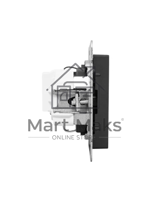 Механизм розетки EKF UP1-SOB-111 16А, с заземлением, со шторками, черный Эпика