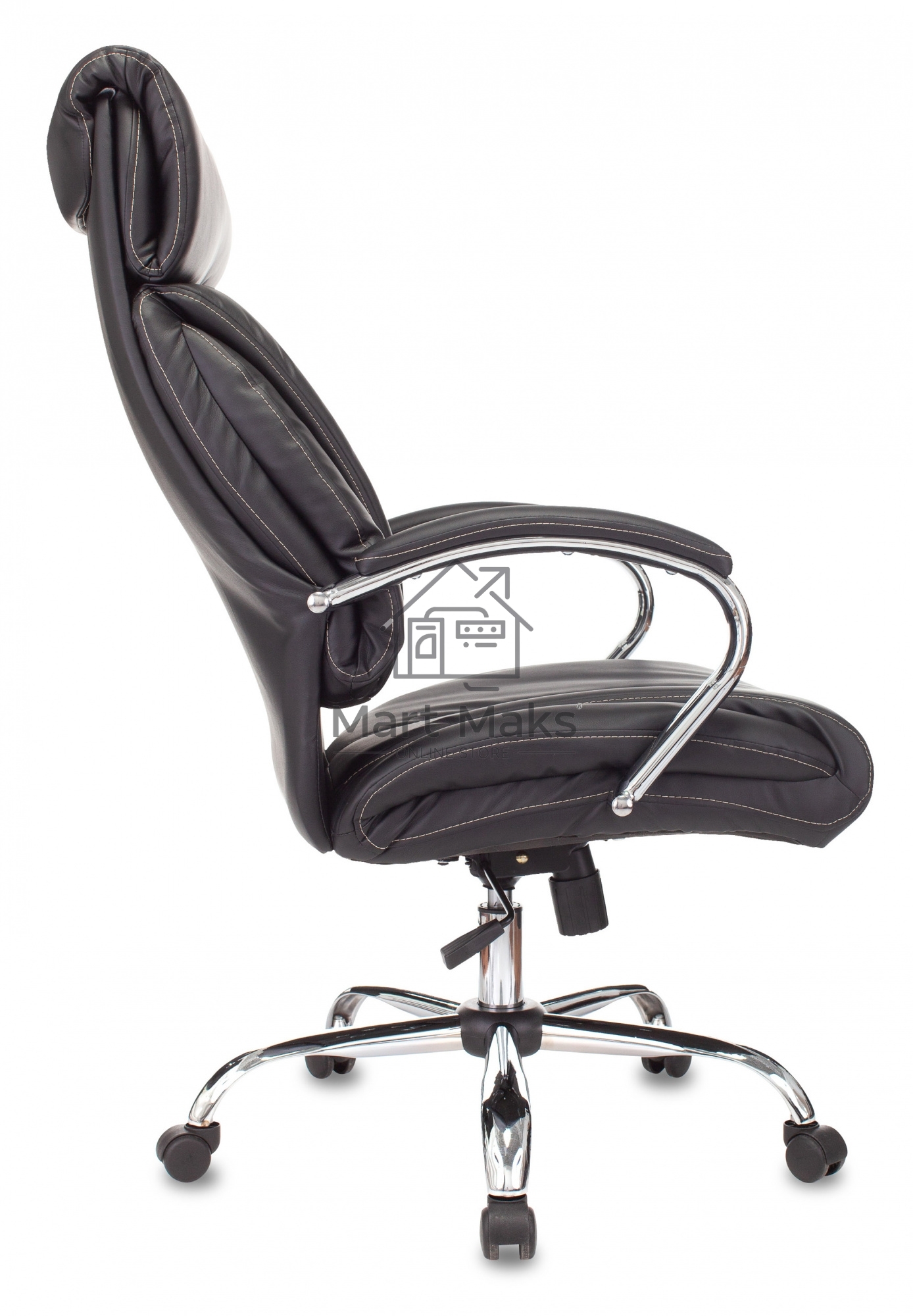 Кресло руководителя Бюрократ T-9904NSL Leather Venge Black черный, искусственная кожа, крестовина металл хром