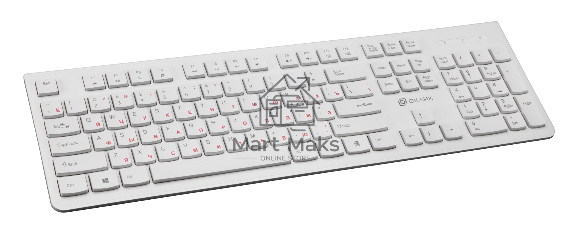 Клавиатура Oklick 505M белый USB slim