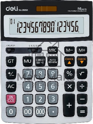 Калькулятор бухгалтерский Deli E39265 серый 16-разр.