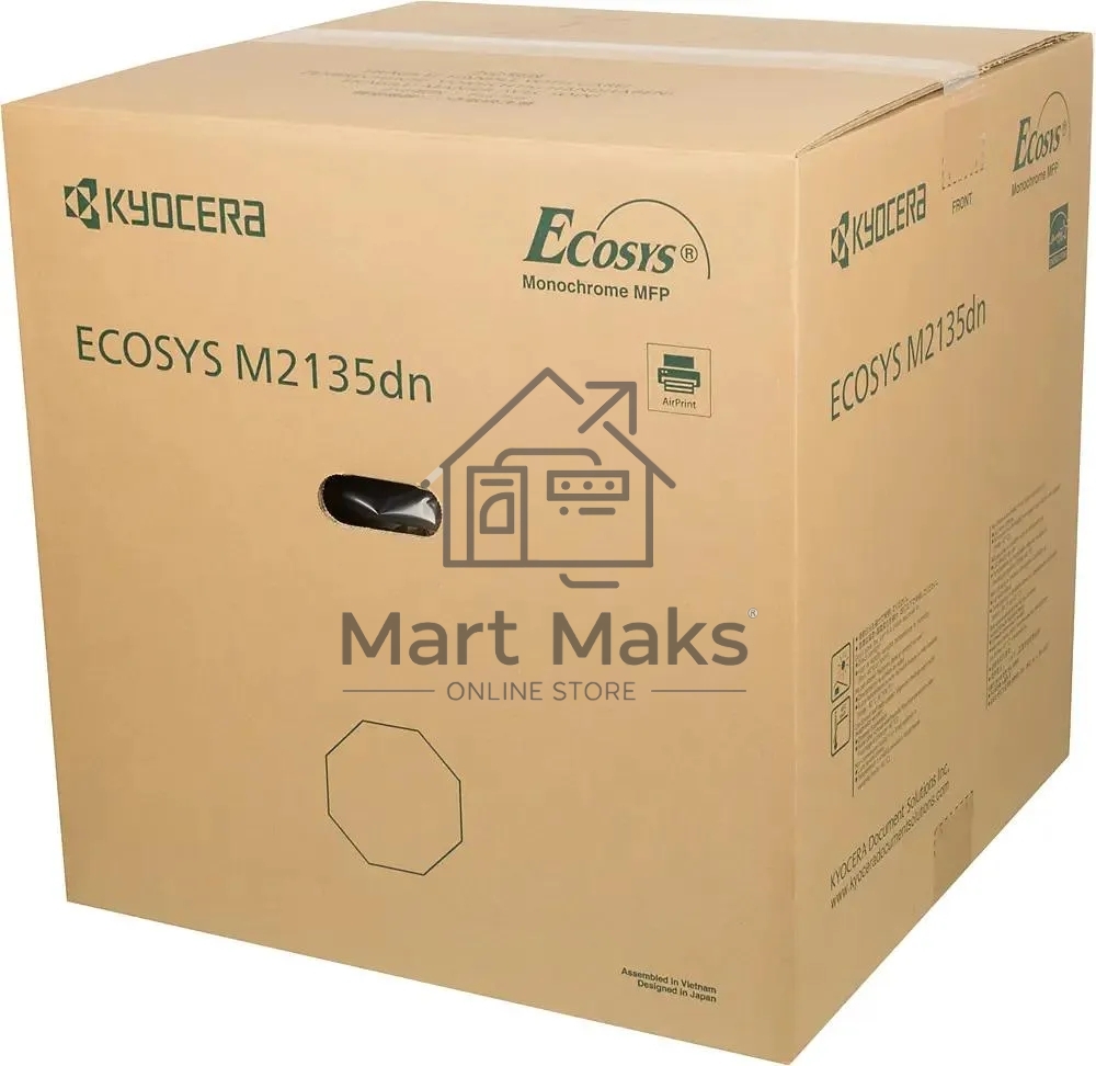 МФУ лазерный Kyocera Ecosys M2135dn (1102S03NL0), A4, ч/б, печ. до 35 стр/мин., скан. до 40 стр/мин (ч/б) 16 стр/мин. (цвет), 1200 x 1200 dpi (печать) 600x600dpi (скан.), USB, RJ-45