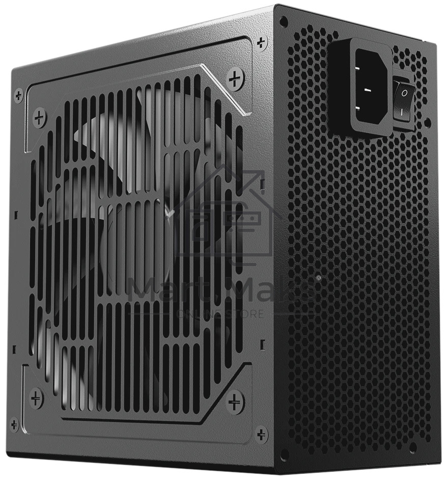 Блок питания PCCOOLER KF650, 650W 80 PLUS White (ATX, ATX 2.4, Non-modular, 1x24(20+4)pin 550mm, 1xCPU*2 8(4+4)pin 610+150mm, 2xPCIe 8(6+2)pin 510mm, 2xSATA*3+MOLEX4pin*1 450+150+150+150mm, Active, 120x120mm, 140x150x86mm, APFC, OVP, SCP, OPP (140-160%, 2