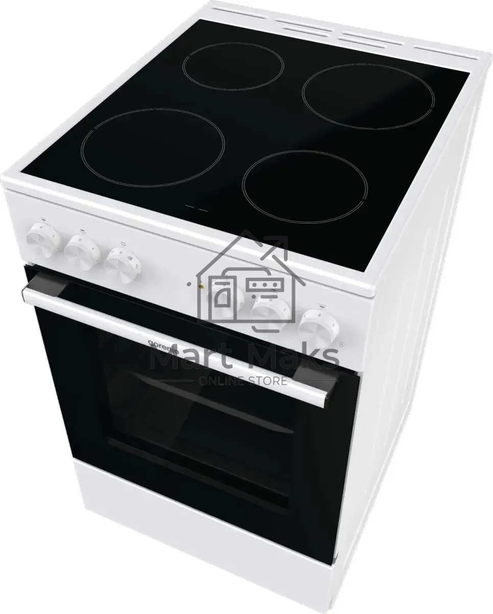 Плита электрическая Gorenje GEC5A41WG белый, конфорок 4 электрических, духовка 62 л, 50 см x 85 см x 59.4 см