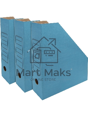 Лоток вертикальный Silwerhof микрогофрокартон корешок 75мм A4 синий (упаковка: 3шт)