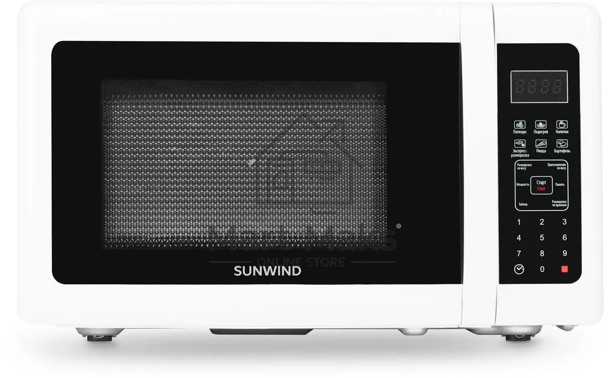 Микроволновая печь SunWind SUN-MW005 белый, 20 л, 700 Вт, переключатели - сенсор