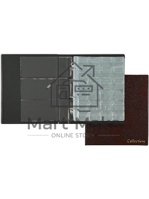 Папка на 4-х кольцах Silwerhof Кляссер верт. ПВХ 0.6мм, коричневый