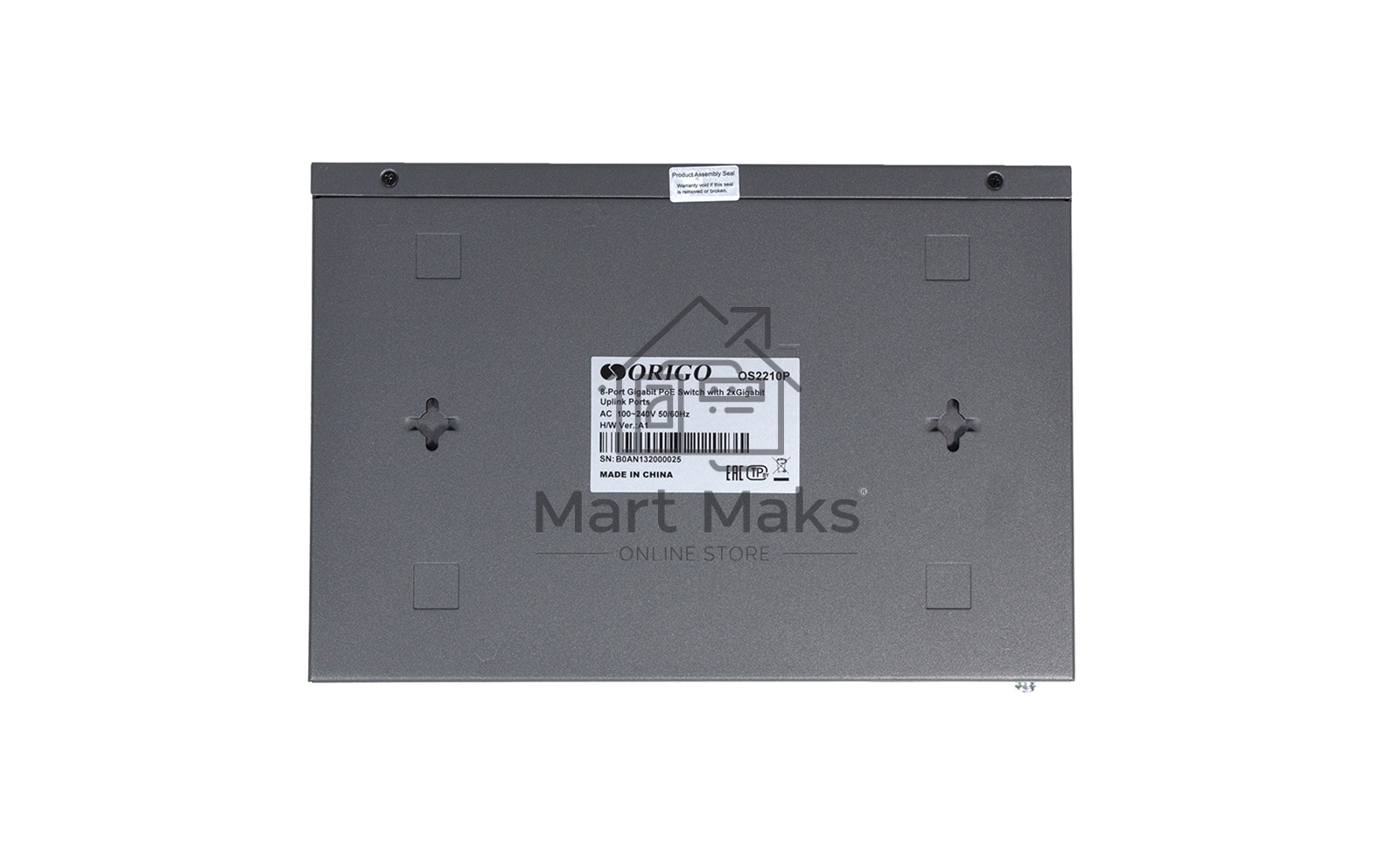 Неуправляемый PoE-коммутатор ORIGO Unmanaged Switch 8x1000Base-T PoE, 2x1000Base-T, PoE Budget 120W, Long-range PoE up to 250m, 19