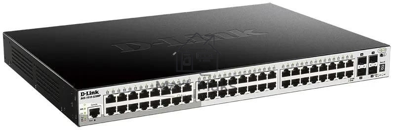D-Link DGS-1510-52XMP/A2A PROJ Управляемый L2+ стекируемый коммутатор с 48 портами 10/100/1000Base-T и 4 портами 10GBase-X SFP+ (48 портов PoE 802.3af/at, PoE-бюджет 370 Вт; 740 Вт с DPS-700)
