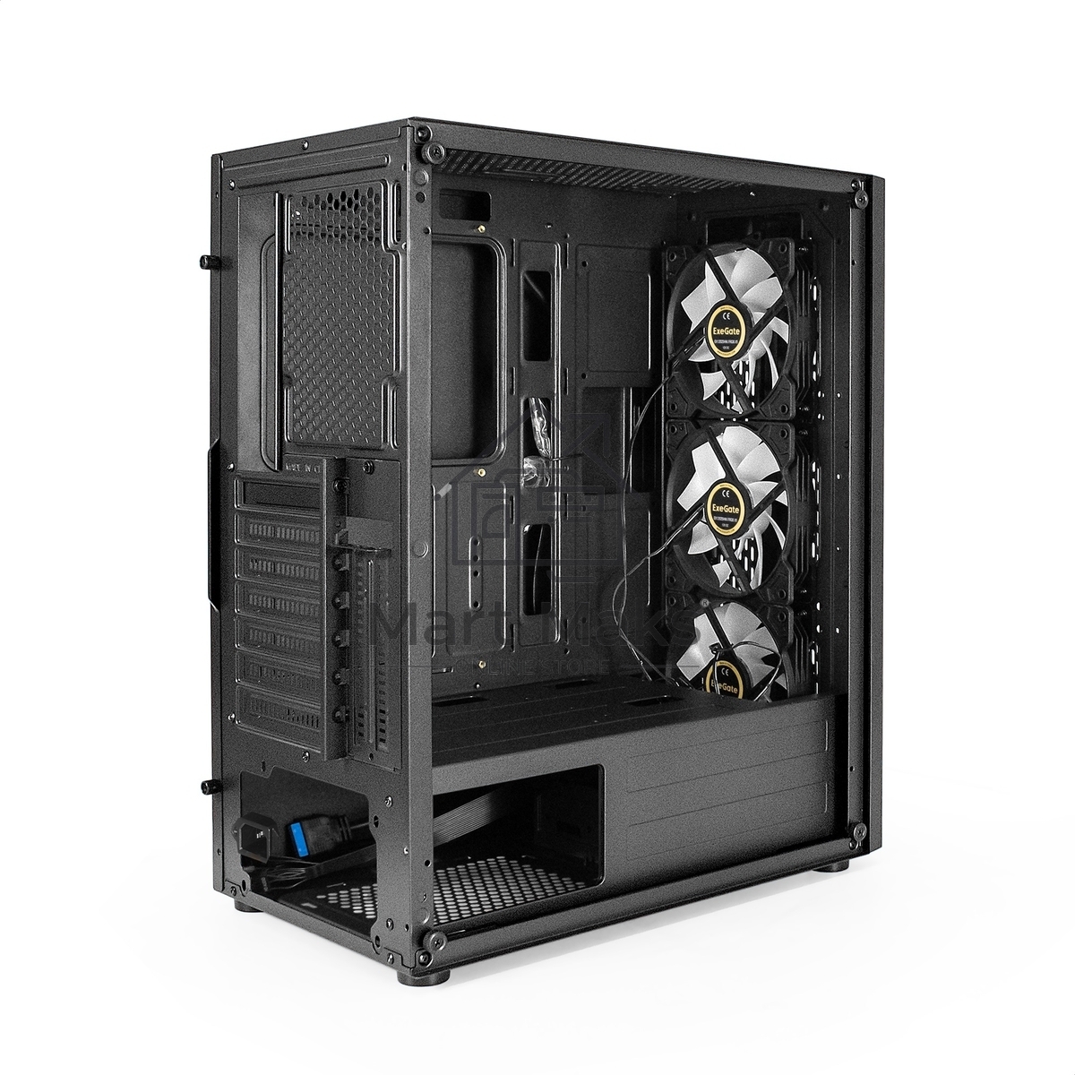 Компьютерный корпус Miditower ExeGate EVO-9205-NPX600 (ATX, БП 600NPX с вент. 12 см, с окном, 1*USB+1*USB3.0, аудио, 3 вент. 12см с RGB подсветкой)