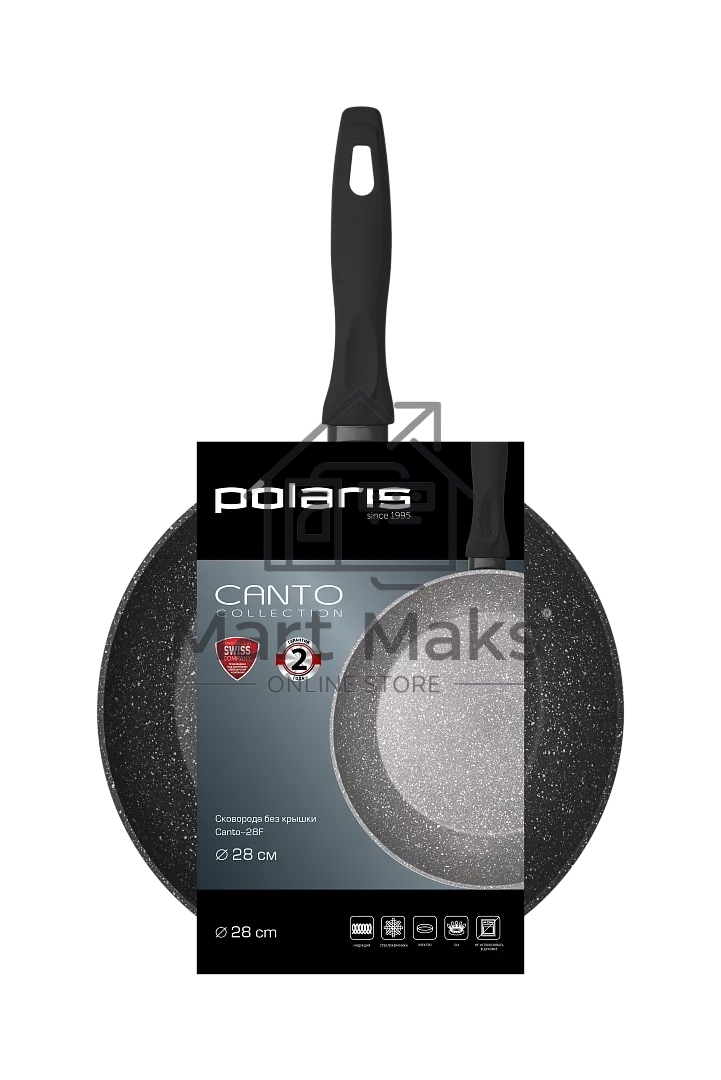 Сковорода Polaris Canto-28F без крышки Ø28 см